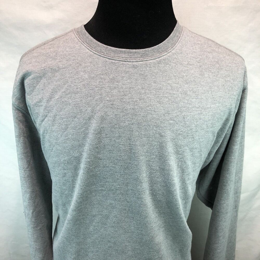 Eddie Bauer Men's Long Sleeved Crew Neck T Shirt Soft Cotton Blend Gray 2XL DDD1